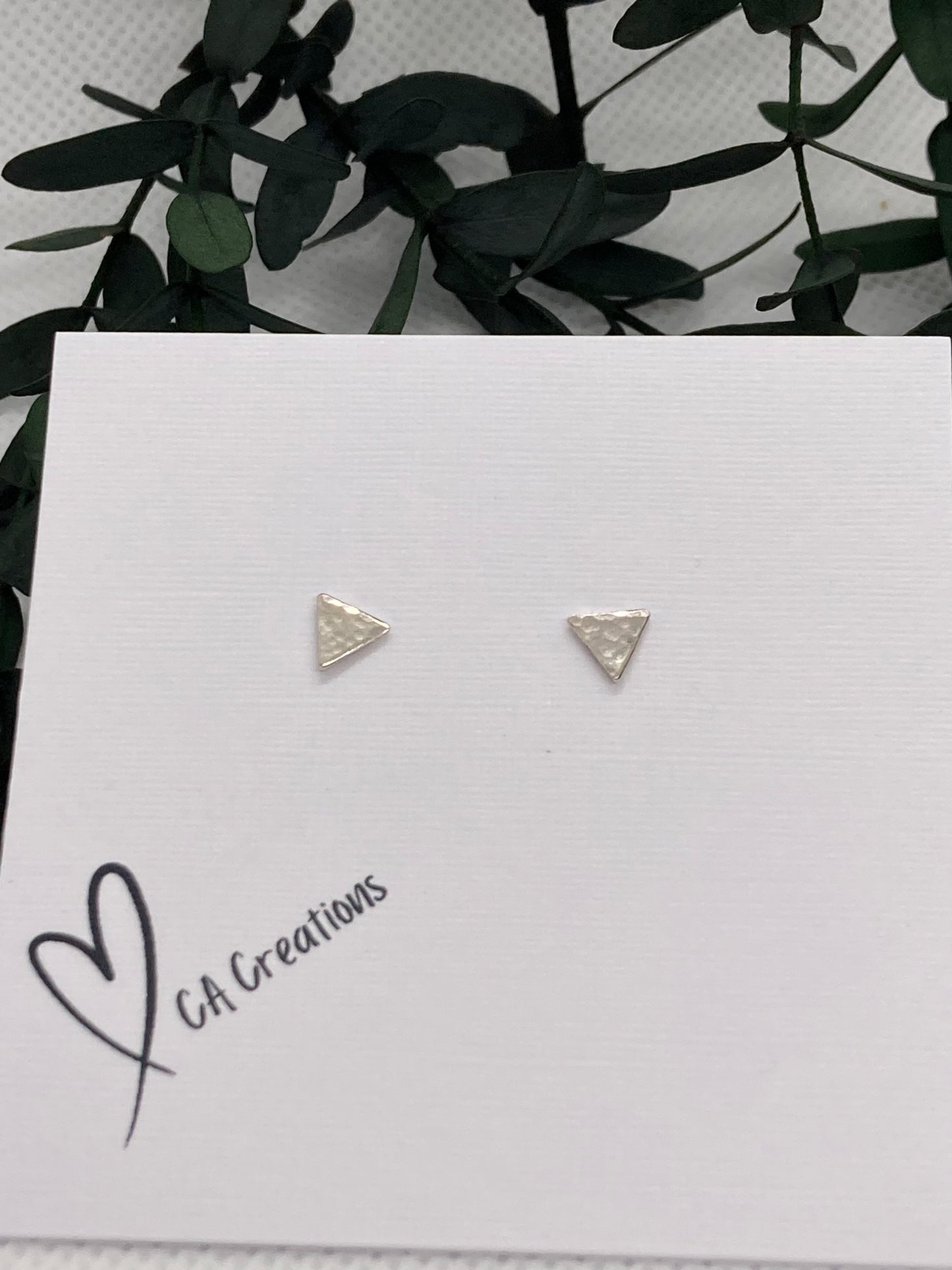 Tiny Silver Studs - Triangular