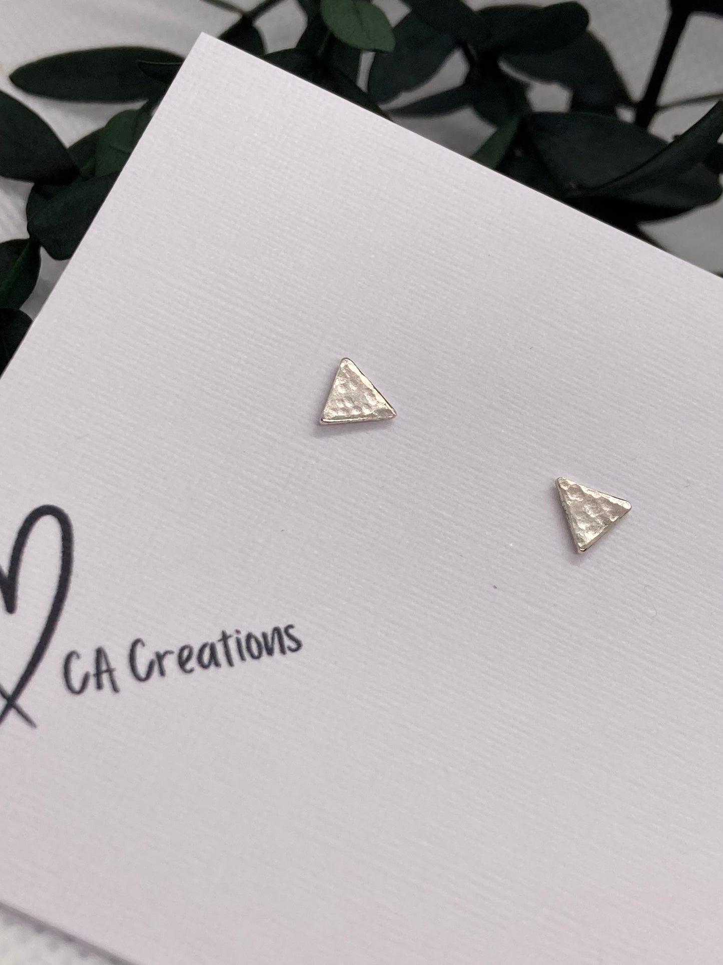 Tiny Silver Studs - Triangular